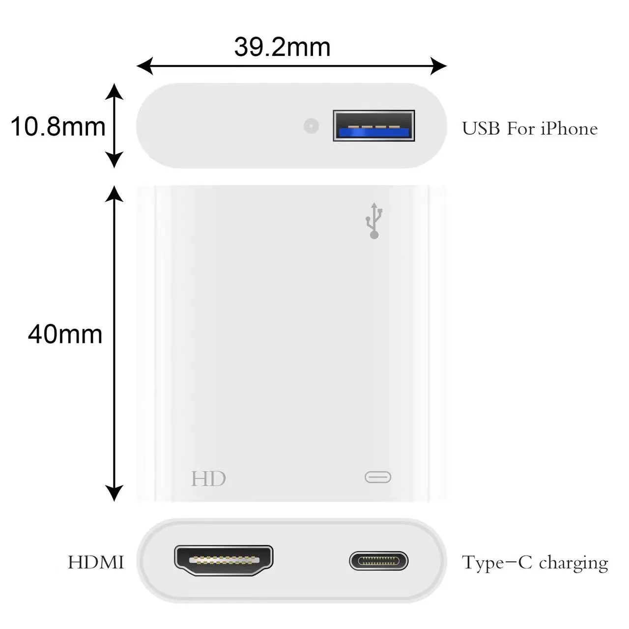 Lightning To Hdmi Adapter Tv 1080p Hdmi Digital Av Adapter For Iphone 13/  12/ 11/ X/ 8/ 7/ Ipad Support Hd Tv/projector/monitor-2 In 1