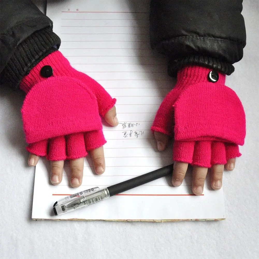 Kids Knitted Velvet Winter Gloves for Boys Girls