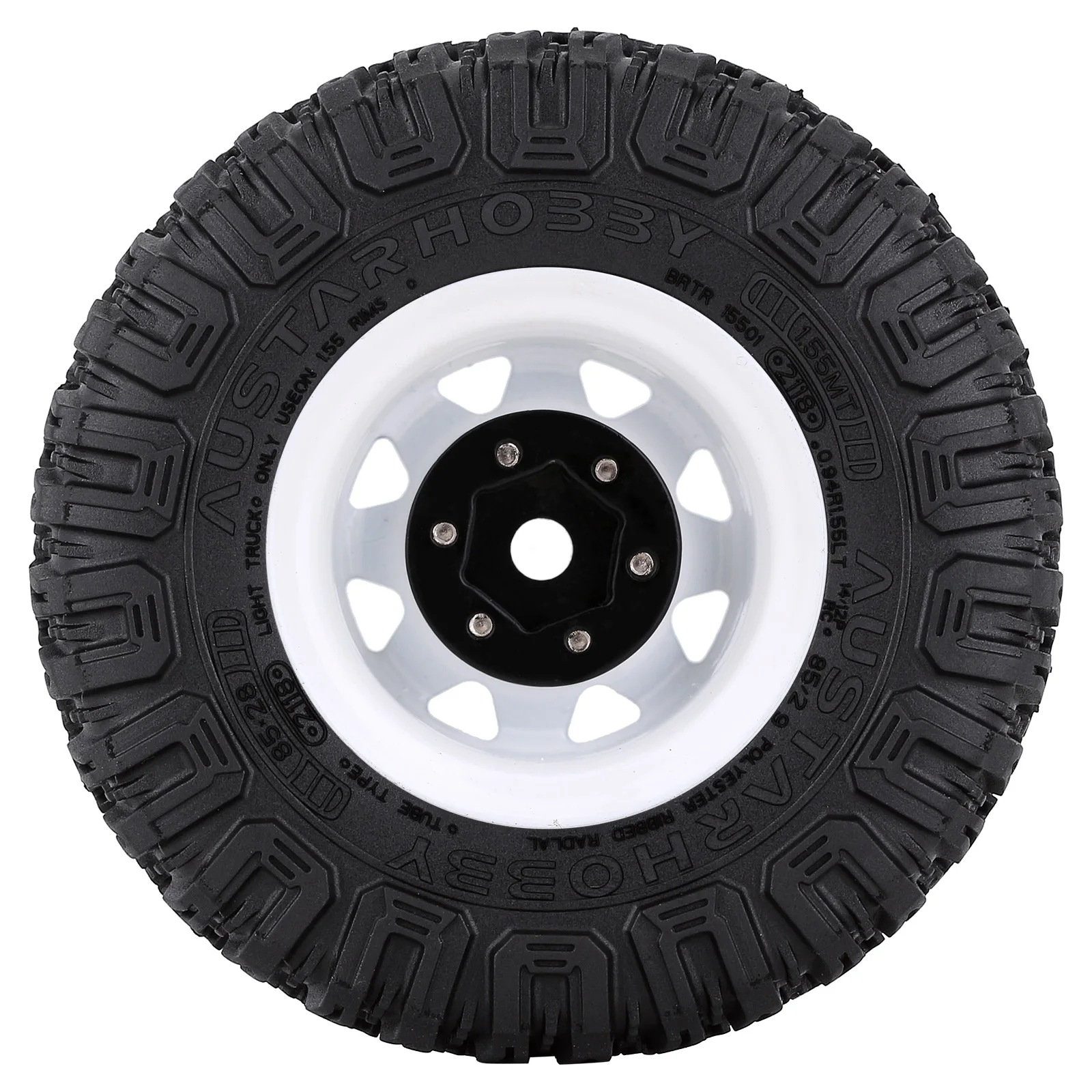 INJORA RC 1.55 Crawler Tires and Wheels Metal Wheel Rims Tires Set for RC Crawler Car Axial AX90069 Tamiya CC01 LC70 D90 TF2 MST JIMNY Black 