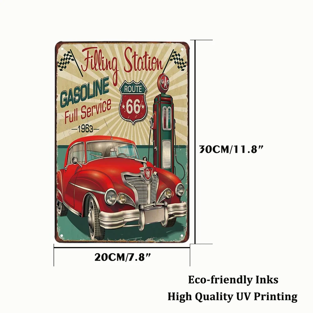 Hdadwy Targa in metallo con cartello in metallo, stile vintage, con scritta Old Garage Vintage, decorazione da parete, decorazione per la casa, garage, 40,6 x 30,5 cm