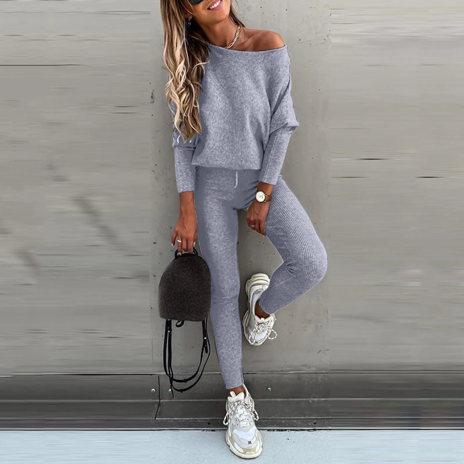 Autumn Thin Solid Long Sleeve Jogger Suit Women Casual Tracksuit Set Sportswear O-neck Pullover And Drawstring Pants Female Set sports suit