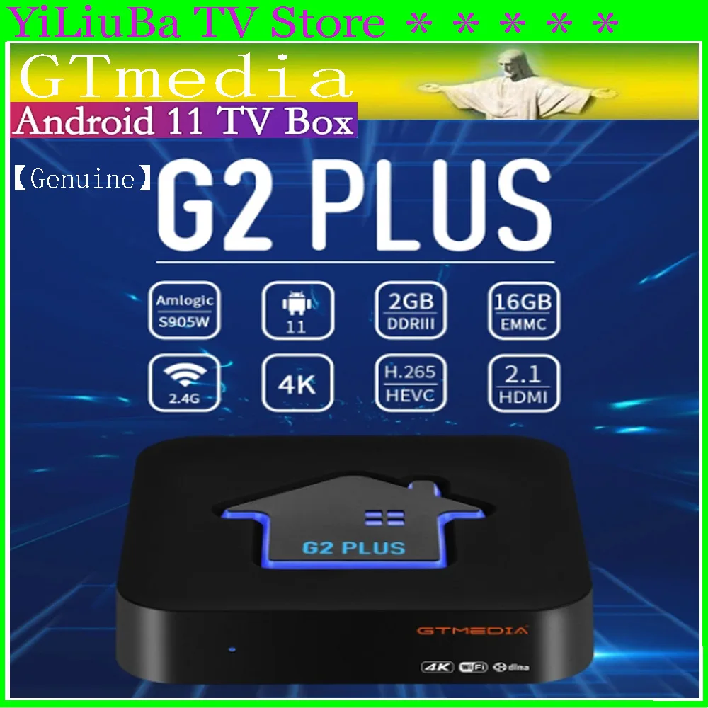 

[Genuine]GTMEDIA G2 Plus Android11 TV BOX 4K UHD 3D Amlogic 905W2 Quad Core 2GB 16GB 2.4G WIFI Media Player GTplayer Set Top Box