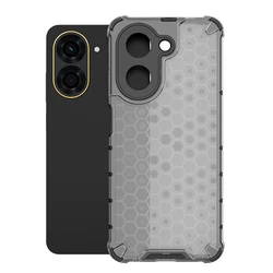 Shockproof Hybrid Honeycomb Series Case - Durable PC+TPU Protective Cover for Poco C71 (Black)