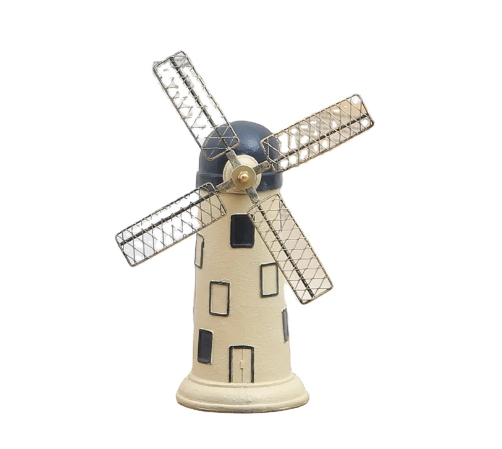 

American Retro Dutch Windmill Resin Decoration Creative Home Money Storage Canned Ornaments