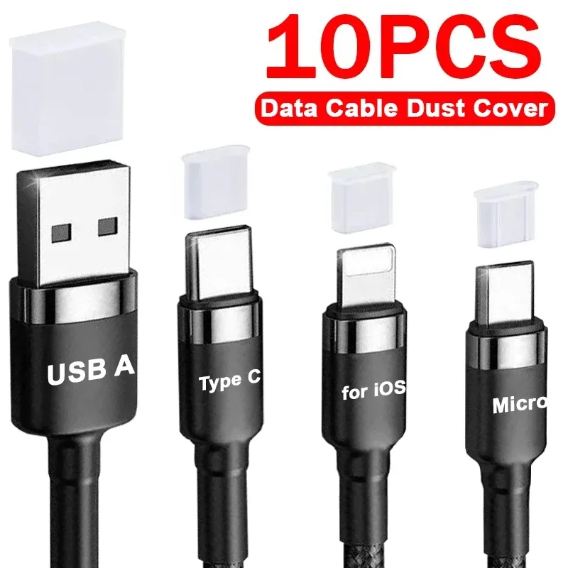 애플 IOS 타입 C 마이크로 USB 실리콘 방수 데이터 케이블 먼지 방지 커버, USB A용 먼지 방지 보호 캡