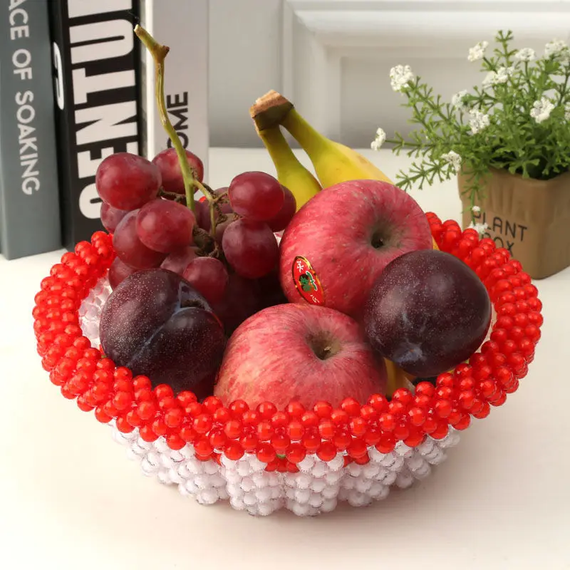 Diy Handmade Beaded Fruit Tray Material Kit Loose Beads Adult Woven Candy Box Peacock Pumpkin Box Living Room Ornament