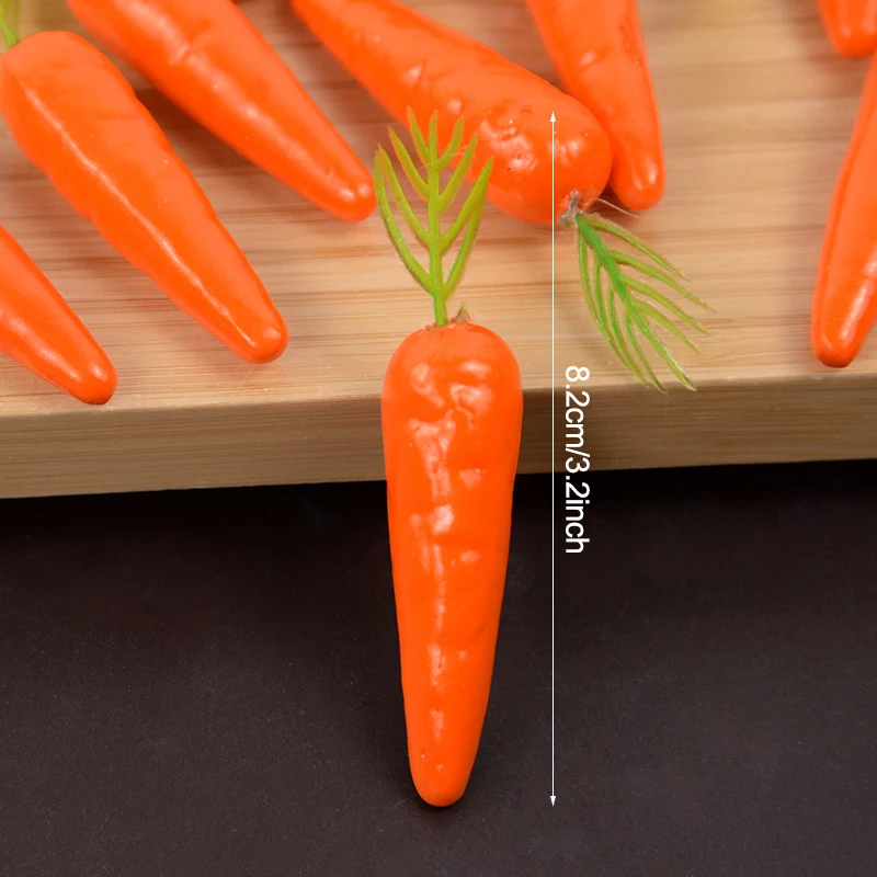 10/25/50Pcs Easter Artificial Carrot Mini Foam Vegetable Fruits Happy Easter Decoration Ornament for Home Table Kids DIY Crafts