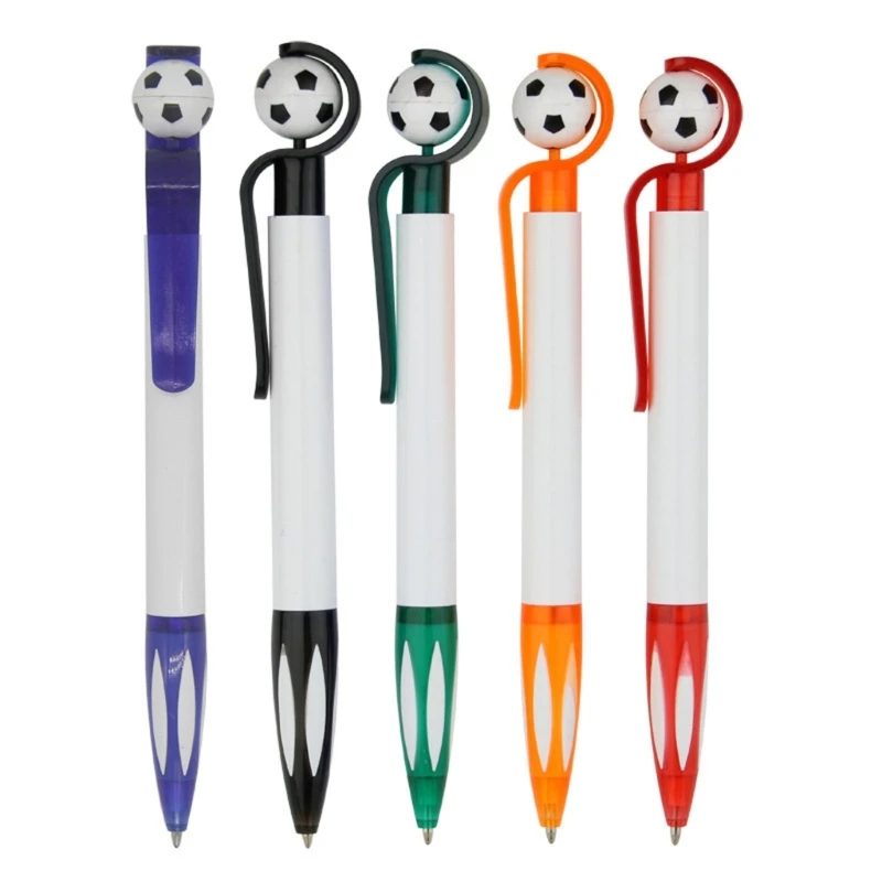 

5Pcs Football Retractable Ballpoint Pen 1.0mm Tip Write Smoothly Refillable for Office Hotel Funny Writing Pens