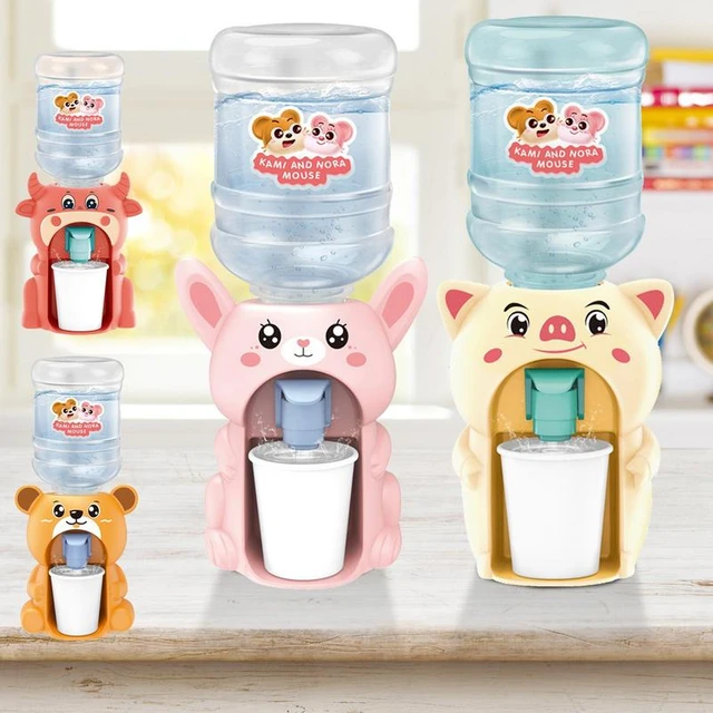 2 Pcs Mini Water Dispenser Simulation Plastic Water Dispenser with Paper 20  Cups Mini House Accessories Ornament Cute Gifts for Little Boys and Girls