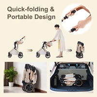3 en 1 bébé poussette multi-fonctionnelle haute paysage chariot peut s'asseoir inclinable lumière pliant poussettes bébé poussette landau 8