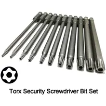 

100mm Long Torx Security Head Screwdriver Drill Set 1/4 Inch Hex Shank T6-T40 11 Pieces 4 Inch Length Torx Screwdriver Bit Set
