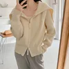 Sueter Mujer Invierno 2024 Korean New Sweater Women Sailor Collar Solid Long Sleeves Knitted Cardigan Fashion Chic Jacket XK236 1