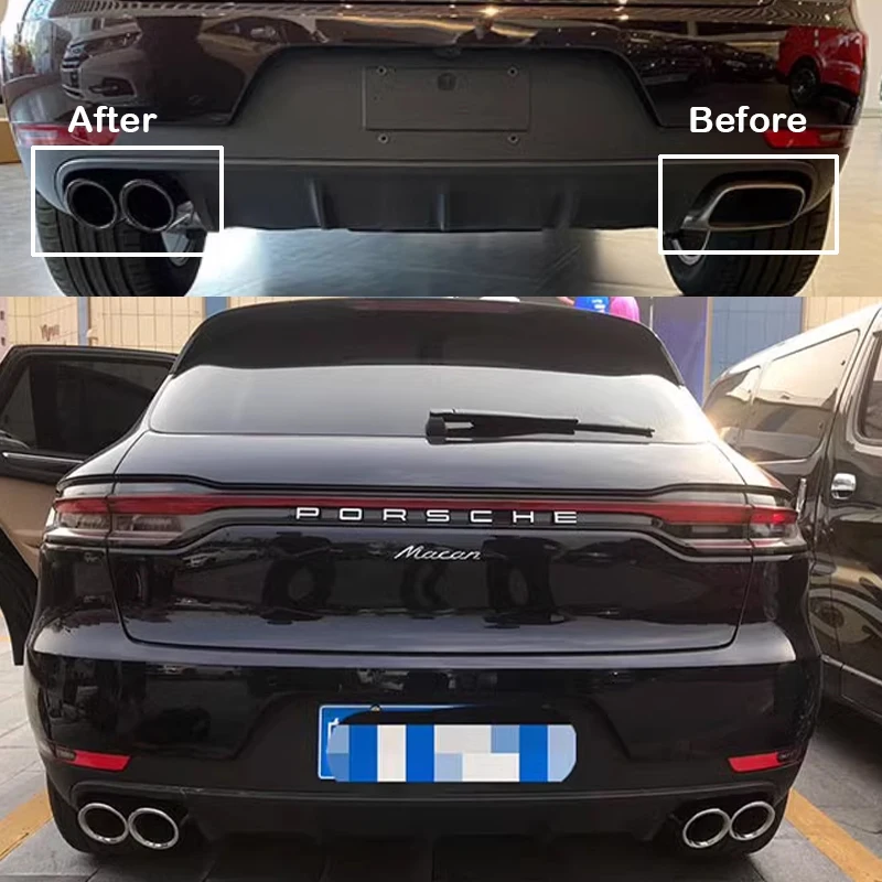 1 Pair Dual Outlet Tailpipes For Porsche Macan 2014 to Muffler Tip Tailpipes Replacement Exhaust System Nozzles