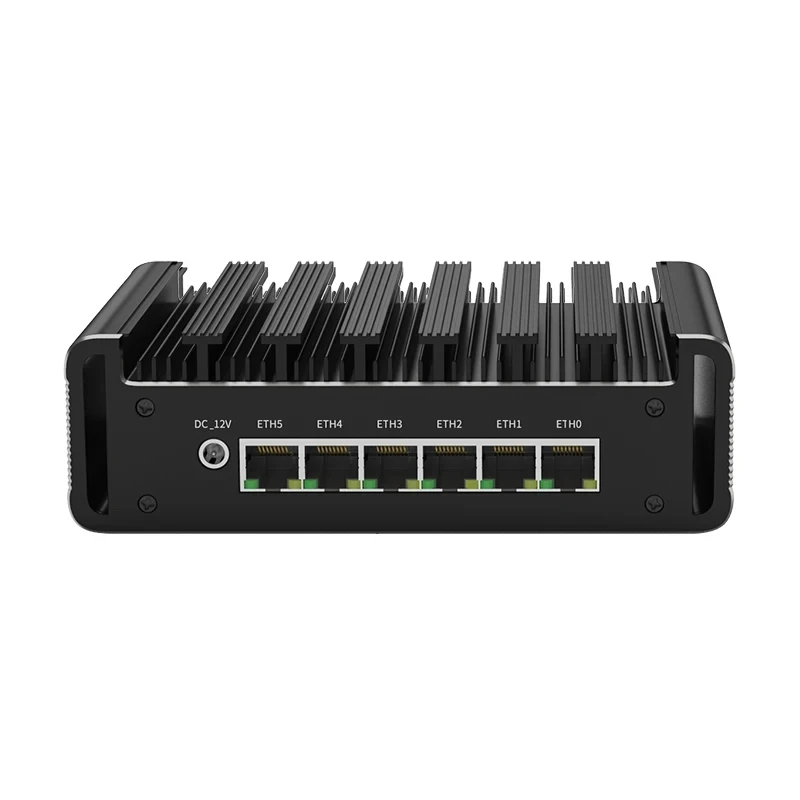 6x2.5G 12th Gen Firewall Router Intel N100 i226-V Fanless Mini PC DDR5 NVMe RJ45 COM Industrial Computer pfSense OPNsense PVE 4