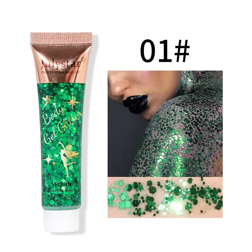 Radiant Glitter Gel for Face, Lip, Hair & Eyes - Festival & Stage Makeup Decoration
