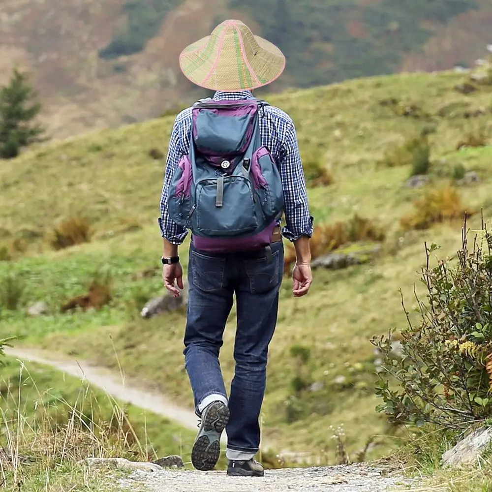 Men Women Fishing Sunshade Foldable Straw Hat Rattan Anti-ultraviolet Fisherman's Cap Big Visors