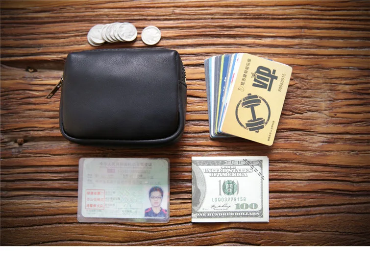 Luxury Brand Cowhide Coin Purse Female Handmade Zipper Leather Three-dimensional Coin  Card Storage Bag  Wallet Male