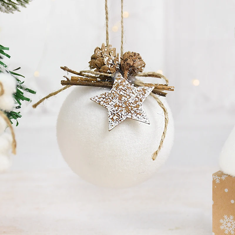 1/2pcs White Christmas Ball Snowflake Water Drop Bell Christmas Tree Ornament Xmas Hanging Pendants for Home Decor New Year Gift