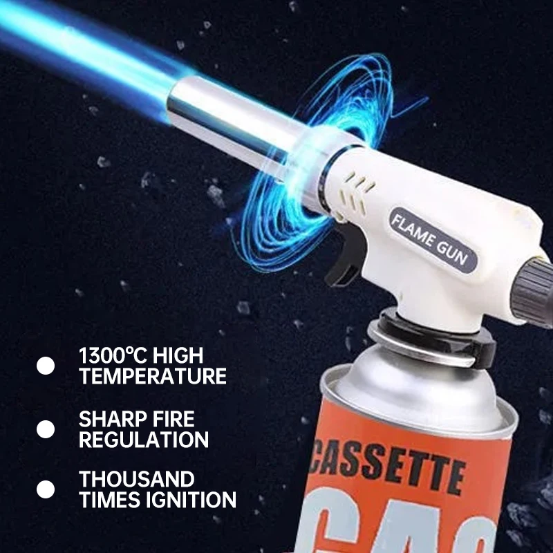 Portable Flame Gun Cooking Spontaneous Combustion Butane Gas Torch Lighter Welding Burner Gas Torch Barbecue Camping Cooking