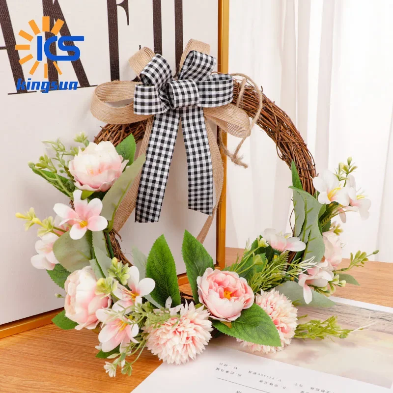 

Имитация розы, венок, украшение для дома, подвеска на окно, Лесной венок, Рождественский венок с имитацией