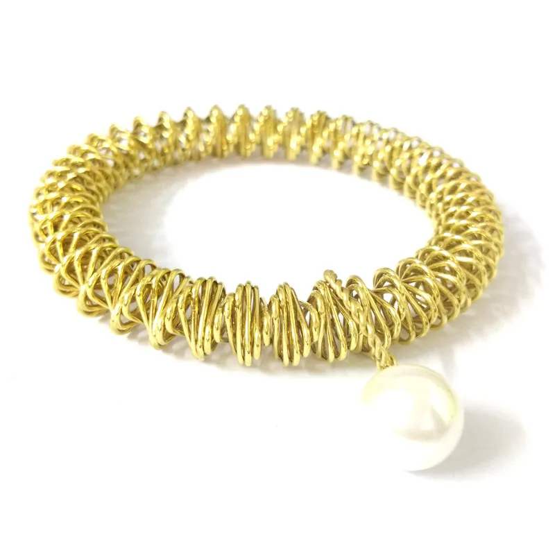FairLadyHood 2018 Wedding Gold Color Bracelets & Bangles Bracelet With Pearl For Women Metal Chain Bracelet Fashion Jewelry 3