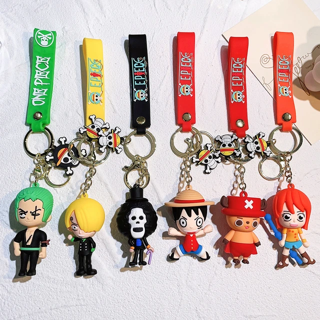 Porte-Clés 3D de Dessin Animé One Piece, Pendentif de Figurines