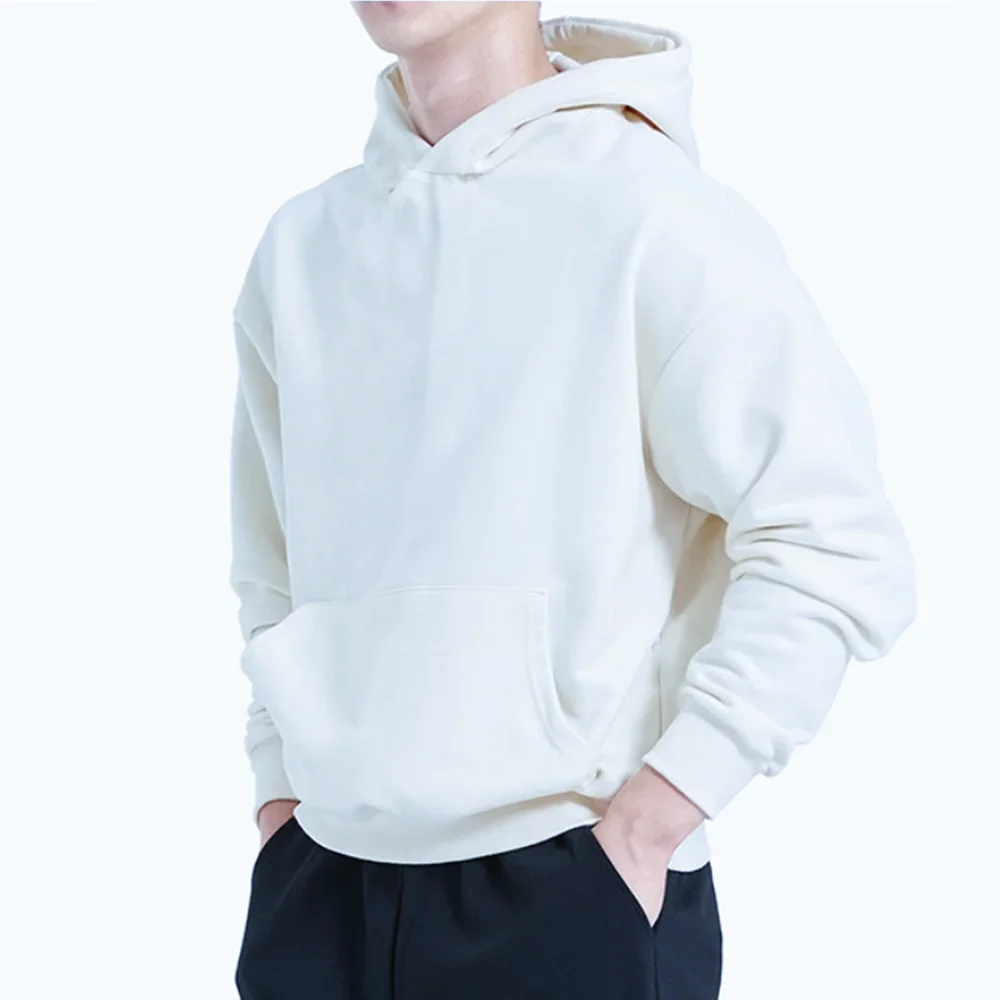 High quality men's hoodie Autumn Winter Casual Loose Hoodie Men Cotton Sweatshirt Fitness Sportswear Male Solid Pullover Tops