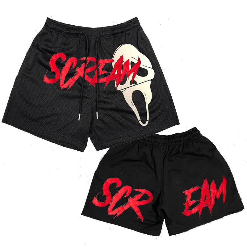 

Scream Ghost Y2k Gym Shorts 3D Print Basketball Shorts Quick Dry Swimming Breathable Tracksuit Outdoor Sports Shorts