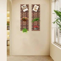 2 PCS Wall Planter Wooden Hanging Planter Rack Wooden Plant Wall Rack Thickened Crossbar Balconies Living rooms Cafes Gardens 2