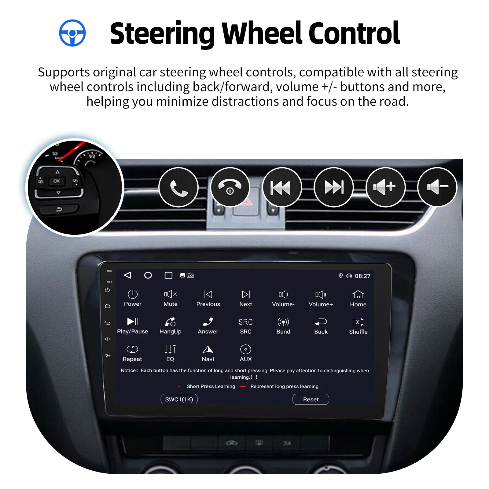 ESSGOO 10' Autoradio für Skoda Octavia 2014-2018 Android Auto CarPlay Autoradio 4GB 64GB GPS RDS Automotive Multimedia Player – Detail 15