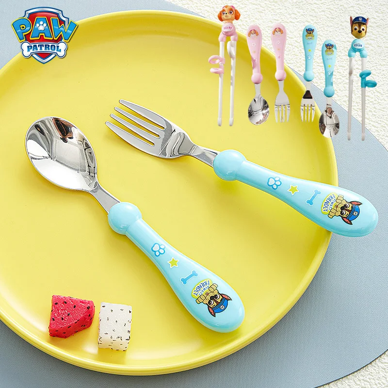 PAW Patrol Dinnerware Set Kawaii Cartoon Kids Spoon Fork Set Dessert CHASE  SKYE Baby Gadgets Feed Children's Cutlery Tableware - AliExpress