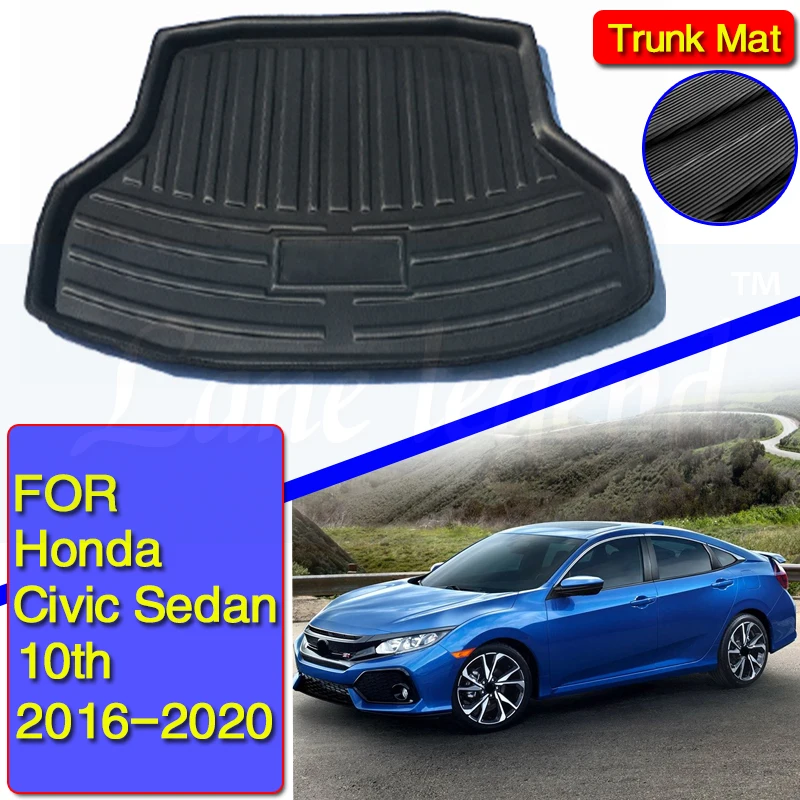 

For Honda Civic Sedan 2016 2017 2018 2019 2020 10th Gen Boot Tray Cargo Liner Floor Mat Carpet Rear Trunk Mat Tray Mud Protector