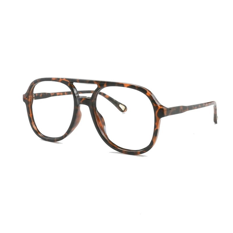 2025 neue Pilot Doppel Brücke Frauen Männer Mode Anti Blaues Licht Computer Brille Persönlichkeit Großen Rahmen Dekorative gläser – Detail 3
