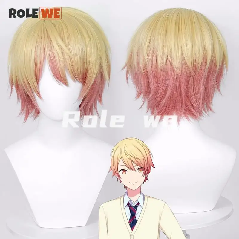 

In Stock Anime Project SEKAI COLORFUL STAGE! Tenma Tsukasa Cosplay Wig 30cm Gradient Heat Resistant Tks Tms Wigs + Free Wig Cap