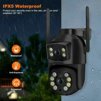 Caméra Wifi PTZ 8MP 4K avec double objectif, double écran, détection humaine AI, caméra IP de sécurité CCTV extérieure sans fil 4