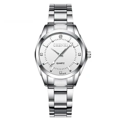 Women's Luxury Stainless Steel Luminous Quartz Wristwatch (White)