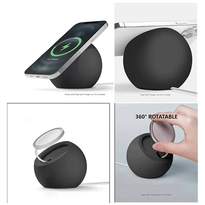Desk Ball Shape Magnetic Silicone Charging Holder for Magsafe Apple IPhone 12/13Pro Max Safe Wireless Charger Dock Station Stand