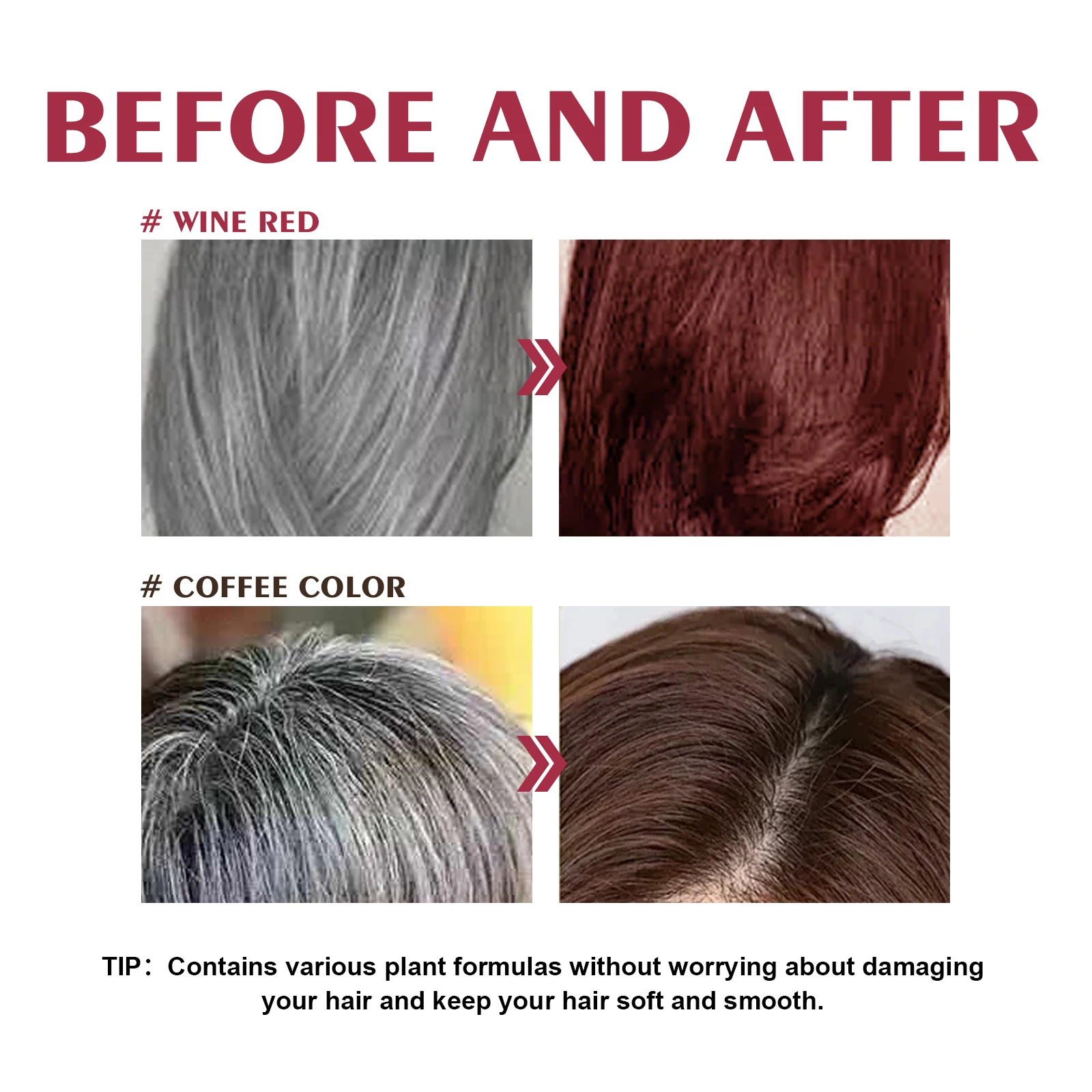 3-in-1 Hair Dye Shampoo - Nourishing Black Hair Color  Repair
