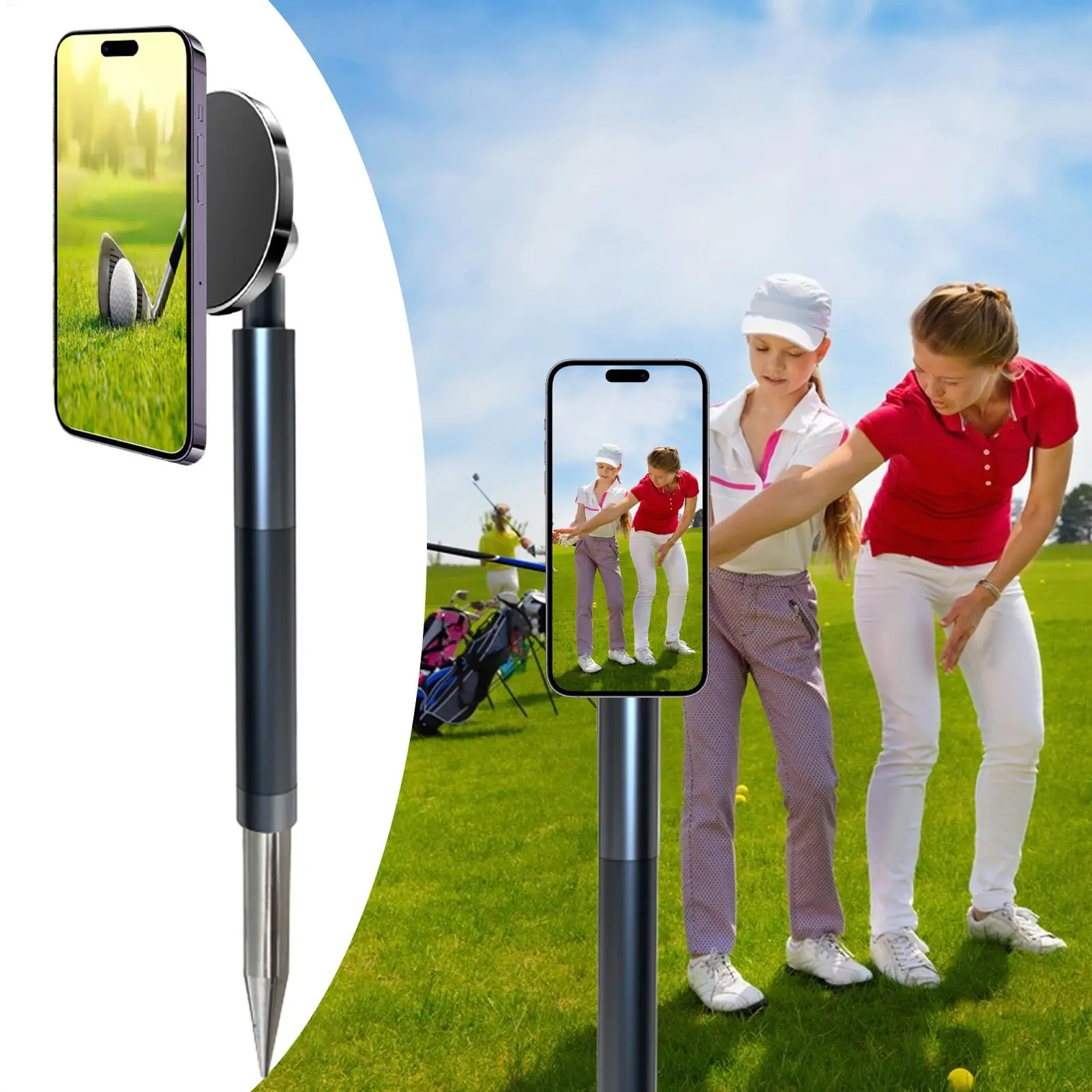 Golf Monopod Golf Monopod Selfie Ground Phone Holder Stable Portable Mount for Cellphone Camera Video Filming Travel Outdoor