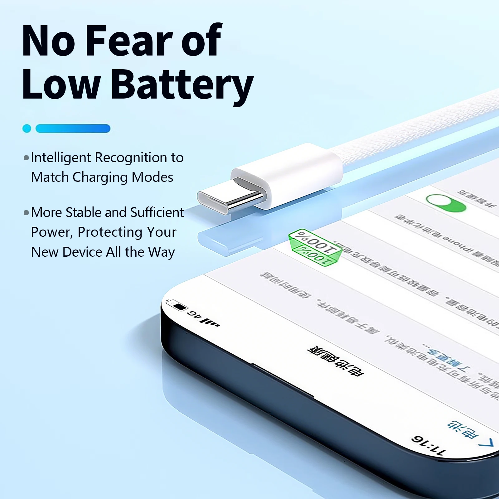 High-Speed 240W USB-C to USB-C Braided Charging Cable - 5A Fast Charge Cord