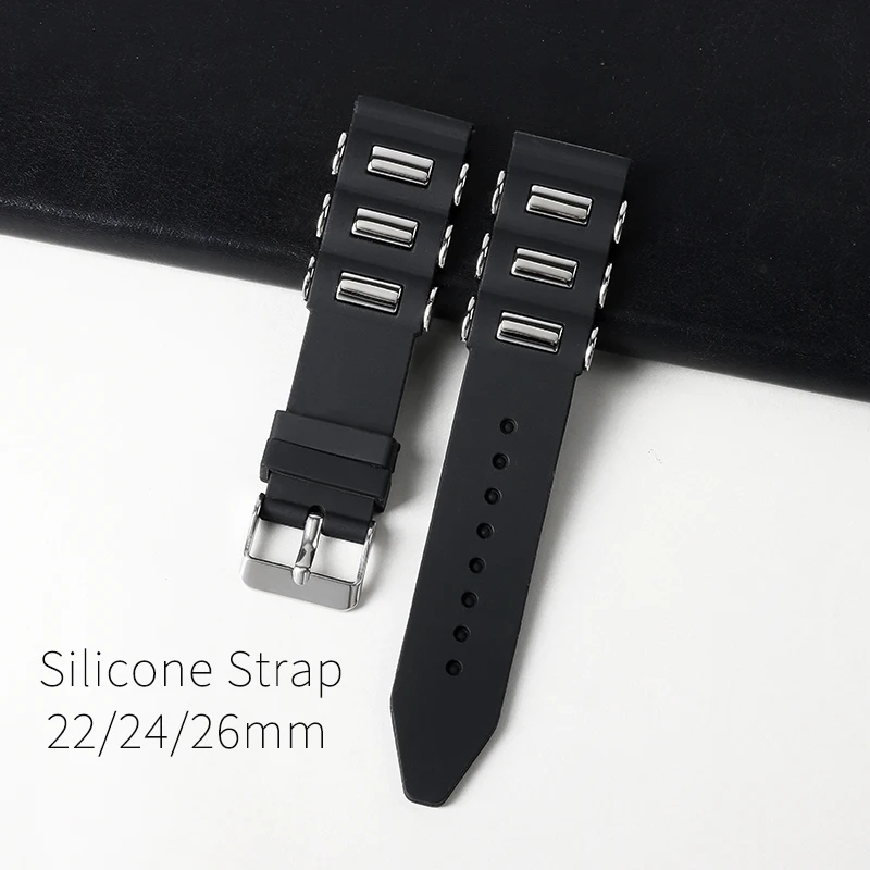 Cheap Trendy Silicone 24 mm Watch Strap Replacement 20068-01-BB_K0015767 main image 1