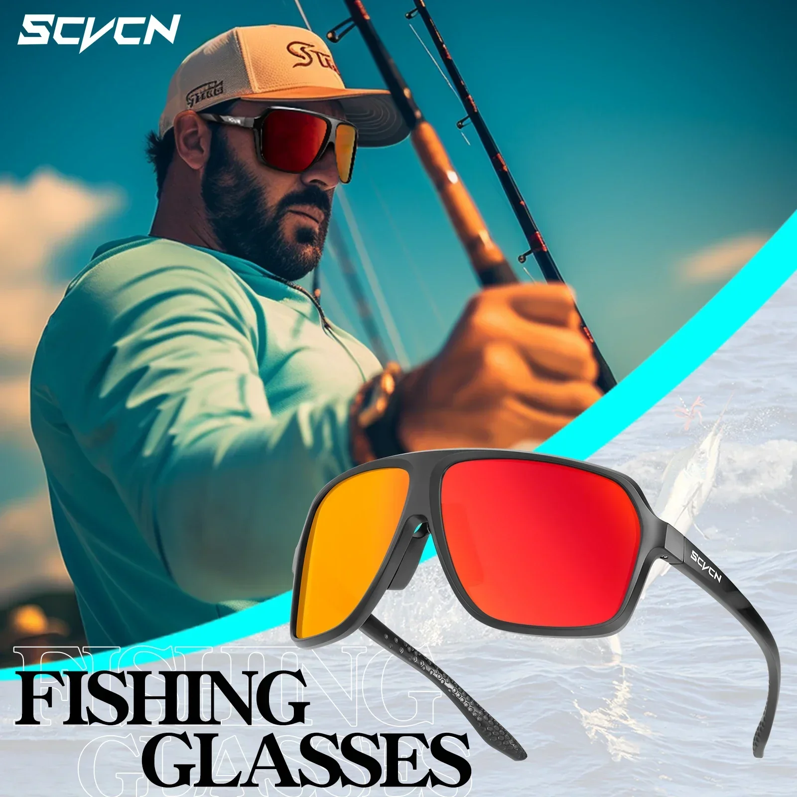 SCVCN Polarized Fishing Sunglasses Men Outdoor Cycling Glasses