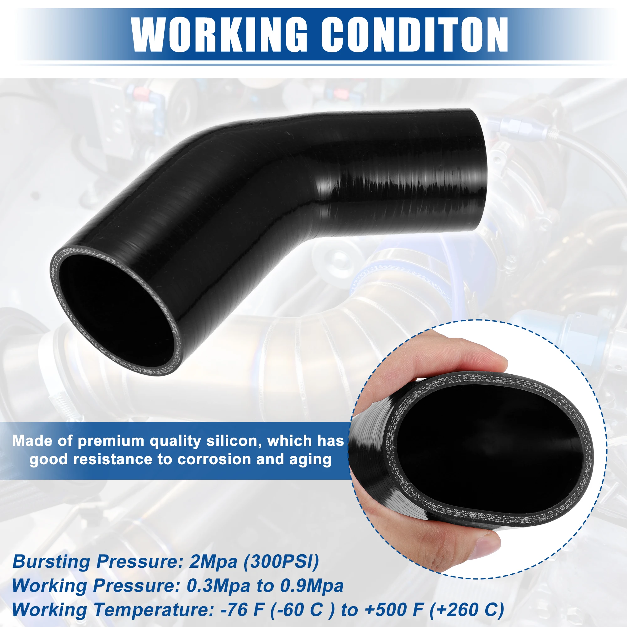 45 Degree 51mm-63mm 70mm-76mm ID 4Ply Car Elbow Reducer Silicone Hose Coupler Intercooler Tube Intake Piping silicone hose silicone hose connector hose end fitting adapter