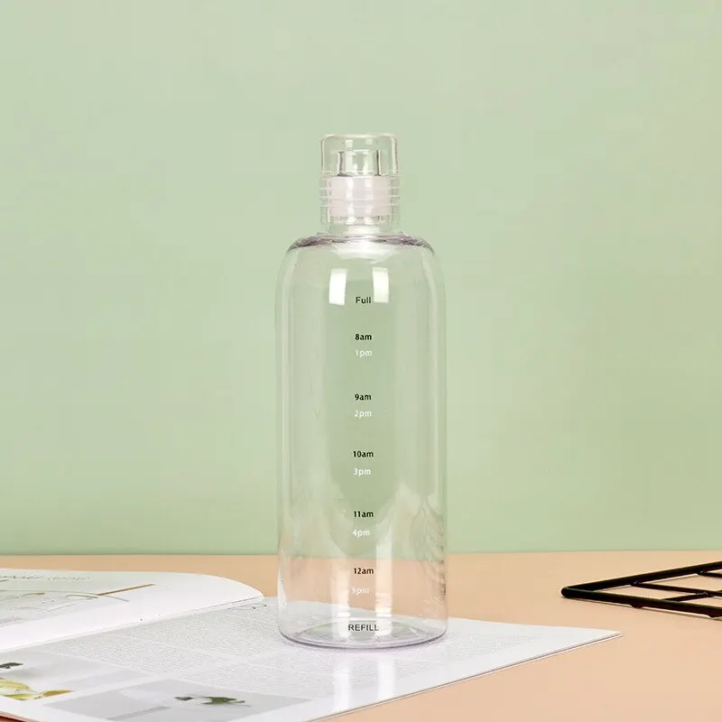 500ML 700ML Plastic Sports Water Bottle With Time Scale Large Capacity Leakproof Drop Resistant For Sport plastic water bottle