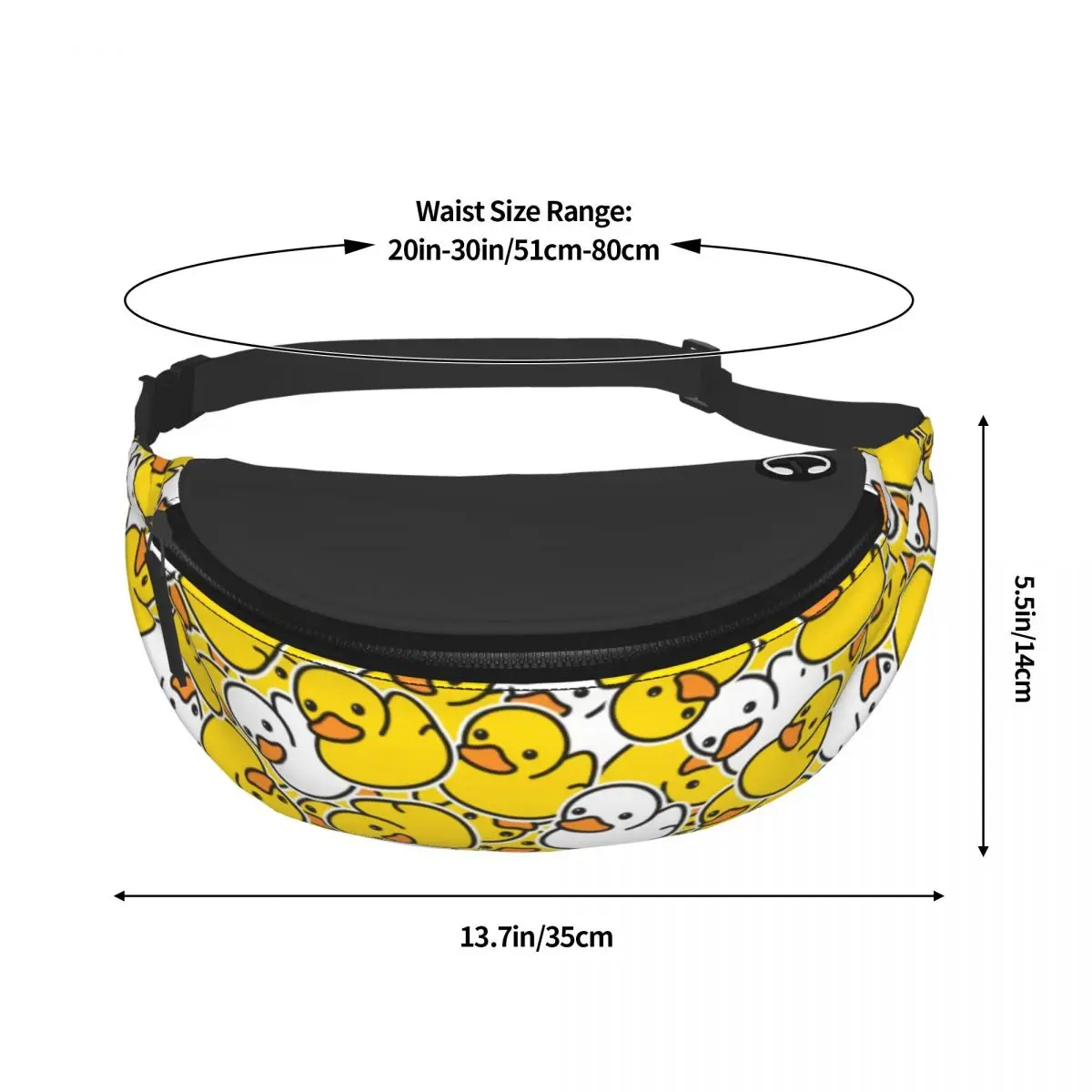 Cute Rubber Ducks Pattern Fanny Pack Men Women Custom Crossbody Waist Bag for Cycling Camping Phone Money Pouch