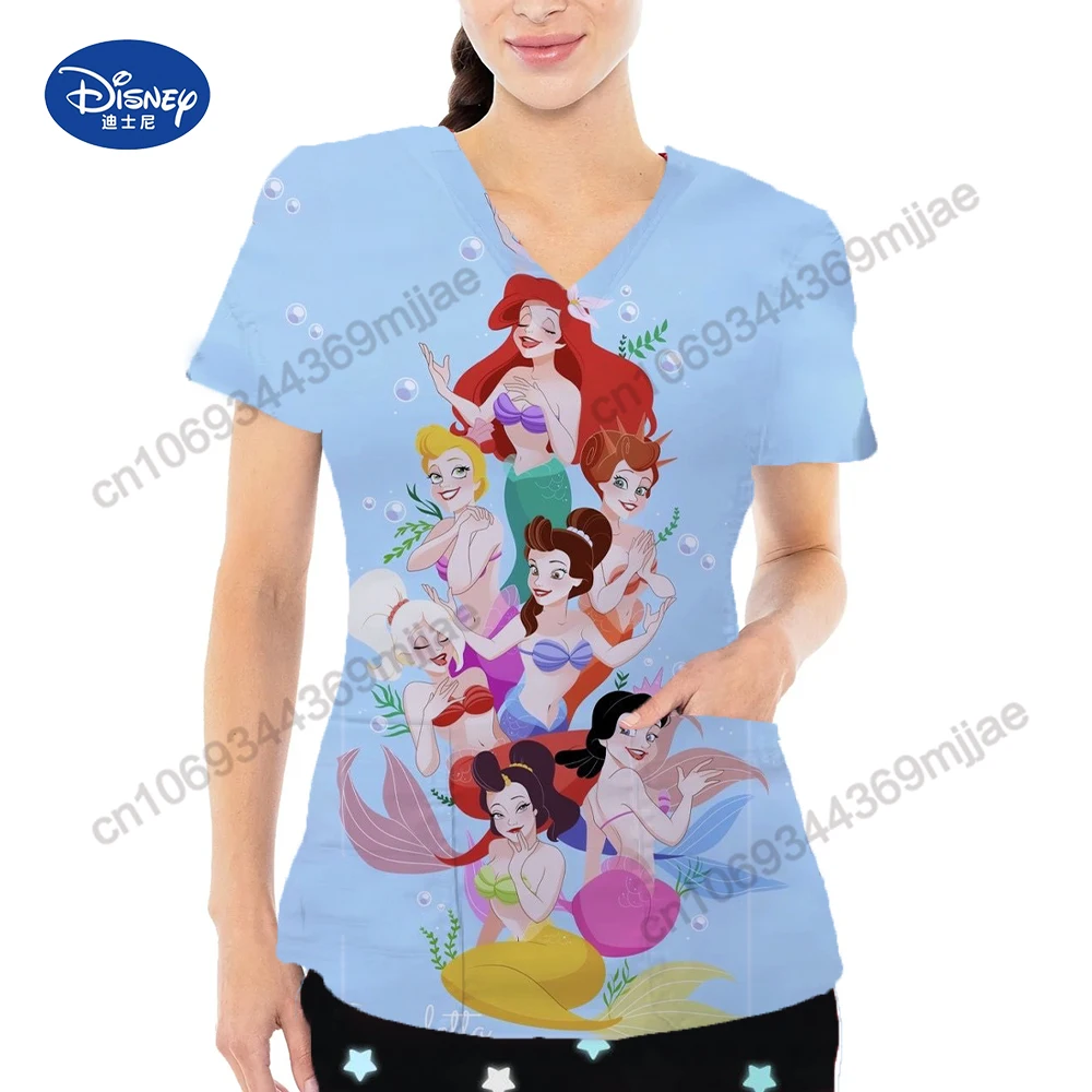 

Disney Pocket V-Neck Women's -shir T Shirt for Women Vintage T Shirts Korean Y2k Tops Graphic Tee T-shirt Female Tshirt Yk2 Top