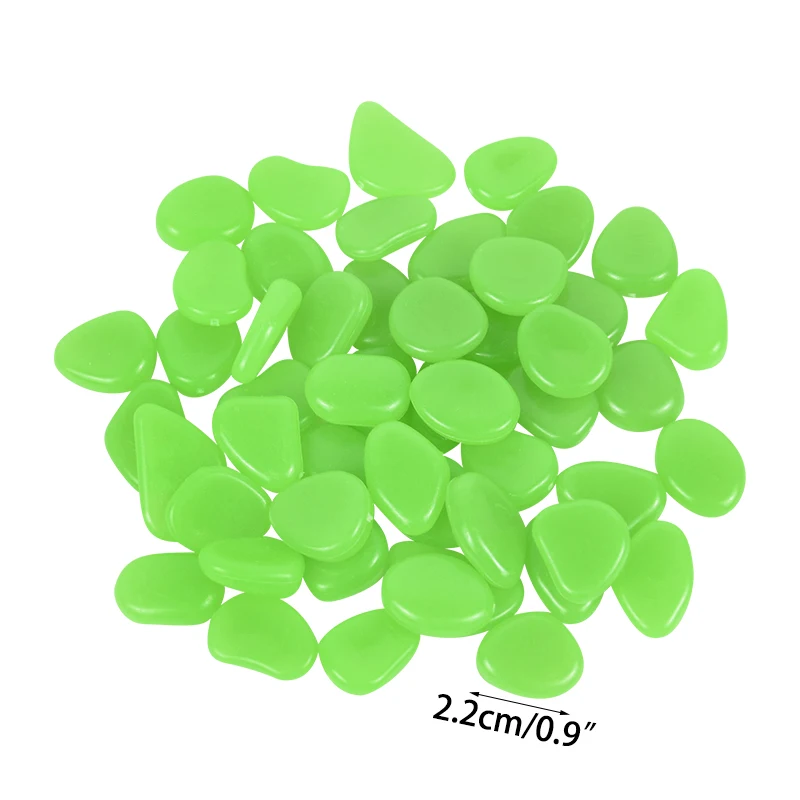 50Pcs 2cm Luminous Stones Garden Pebbles Glow In The Dark Garden Outdoor Sidewalk Rocks Decoration Aquarium glow stones decorative stones