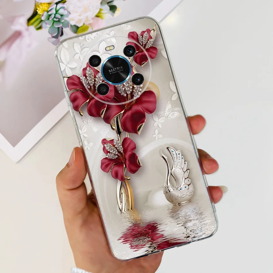 Elegant Printing Soft Silicone Clear TPU Protective Phone Case