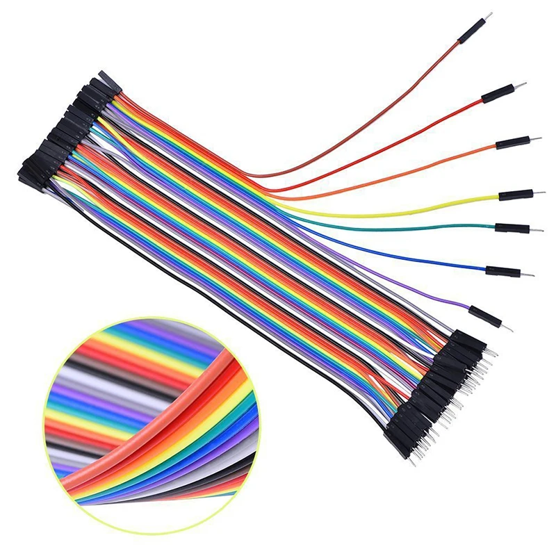 Cable Dupont Jumper Protoboard Arduino 10/20/30cm Macho-hembra, 40 unidades