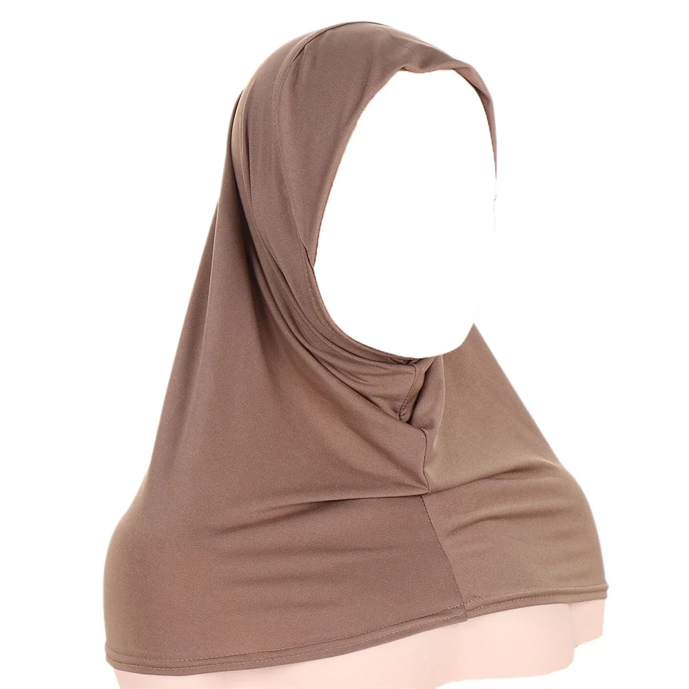 Muslim Headwear New Jersey Muslim Hijab Underscarf Inner Cap Solid Women Wrap Neck Cover Headscarf Turban Headband Sport Hijab Islamic Headwear Head Scarf Hijab Headscarf Hijab Hats Female Head Wraps
